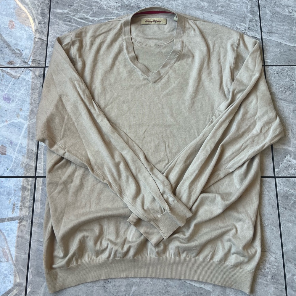Tommy Bahama Mens Tan 100%Supima Cotton Long Sleeve Knit Sweatshirt XL